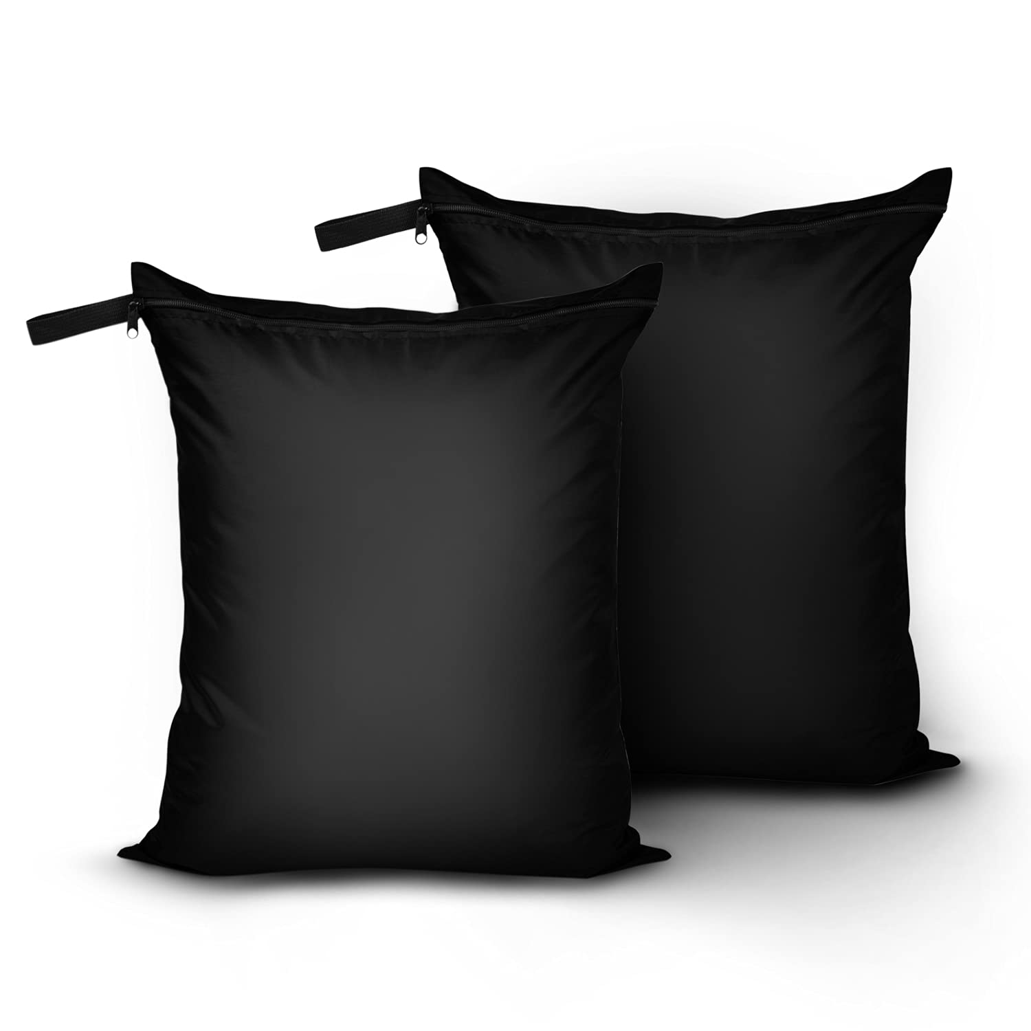2 Pack Laundry Bags 16x20 inch Wet Dry Bag for Swimsuit and Towels Medium Travel Dirty Clothes Bag Machine Washable Laundry Sack for Gym Beach Drying Do Not Exceed 176℉ Black (2 Count)