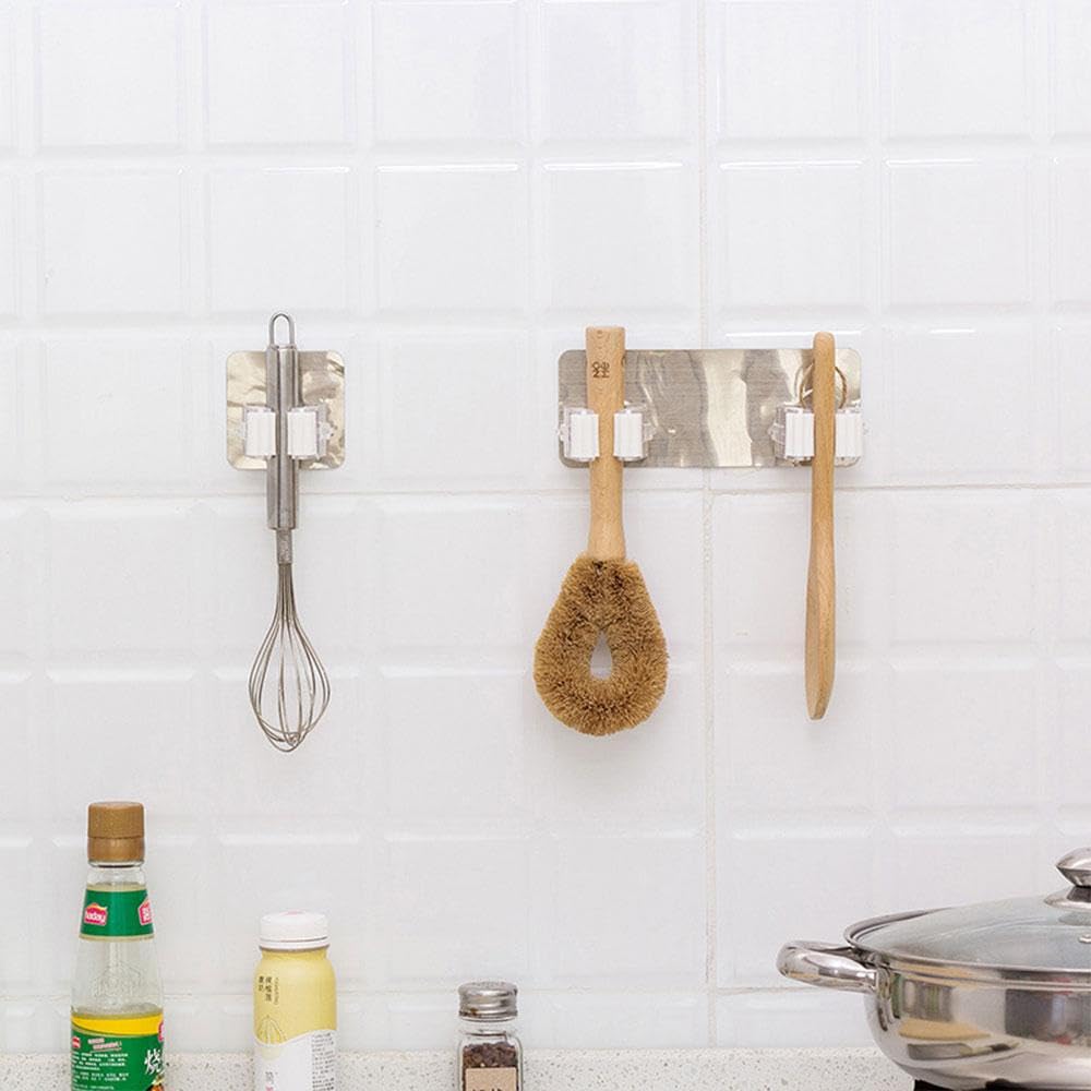 3 Pcs Broom and Mop Grippers Wall Hook Self (3 Count)