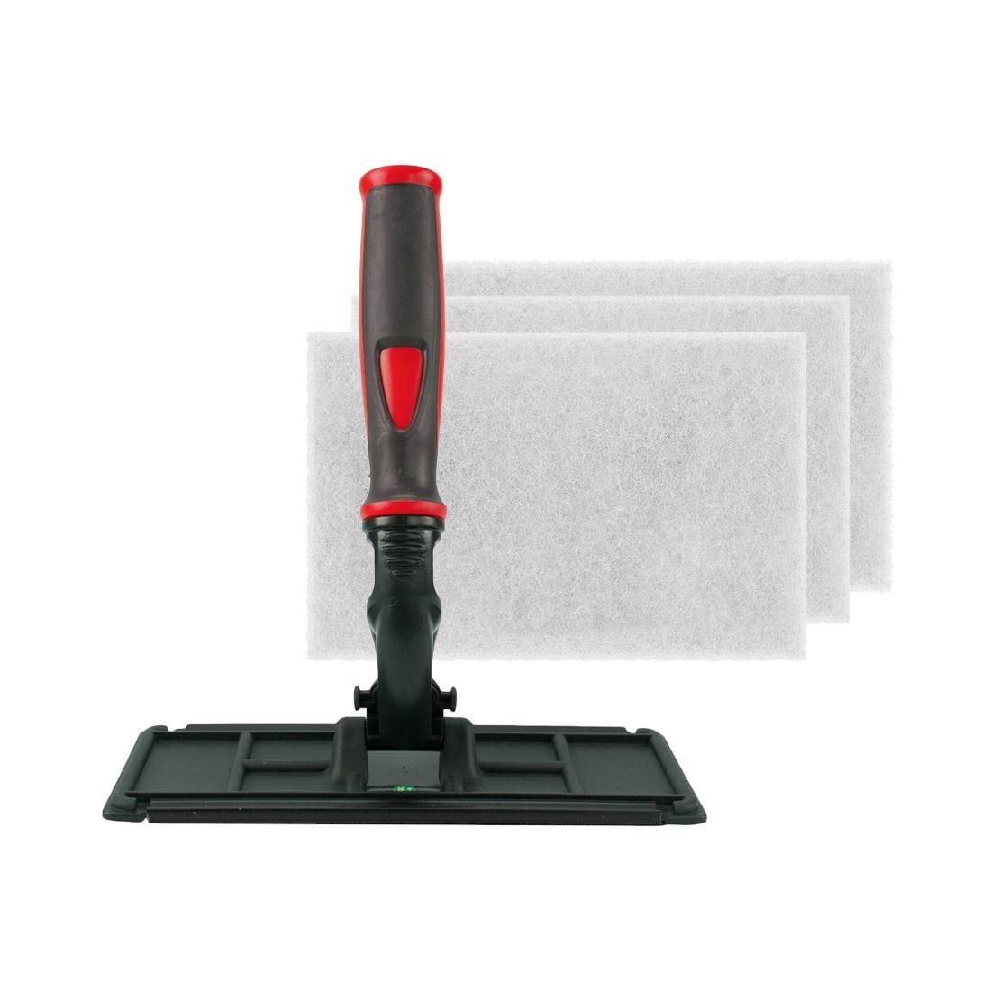 Red Techno Pad Window Cleaning Kit with White Scrub Pads