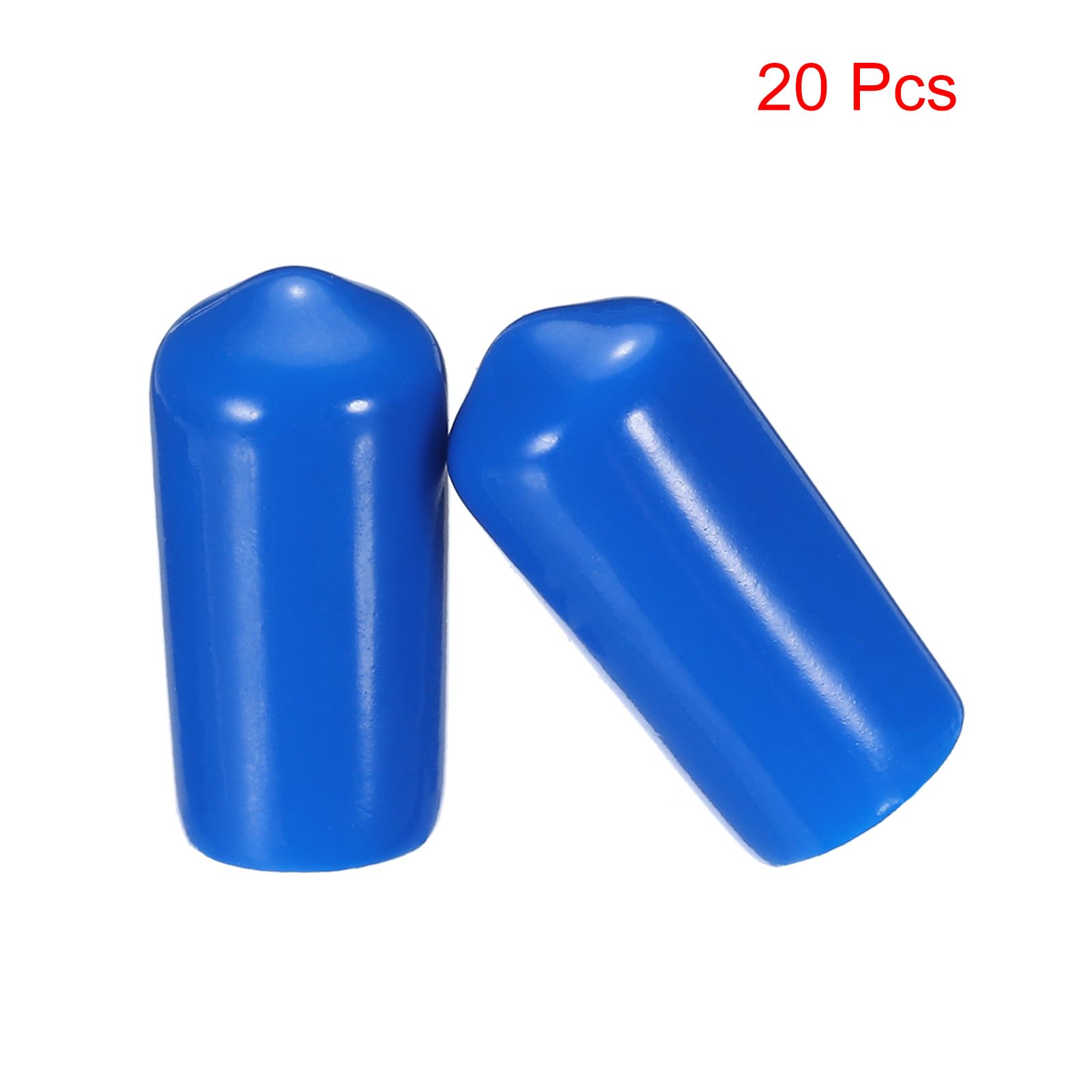 20pcs Rubber End Caps 9.5mm ID Vinyl PVC Round Tube Bolt Cap Cover Screw Thread Protectors Blue