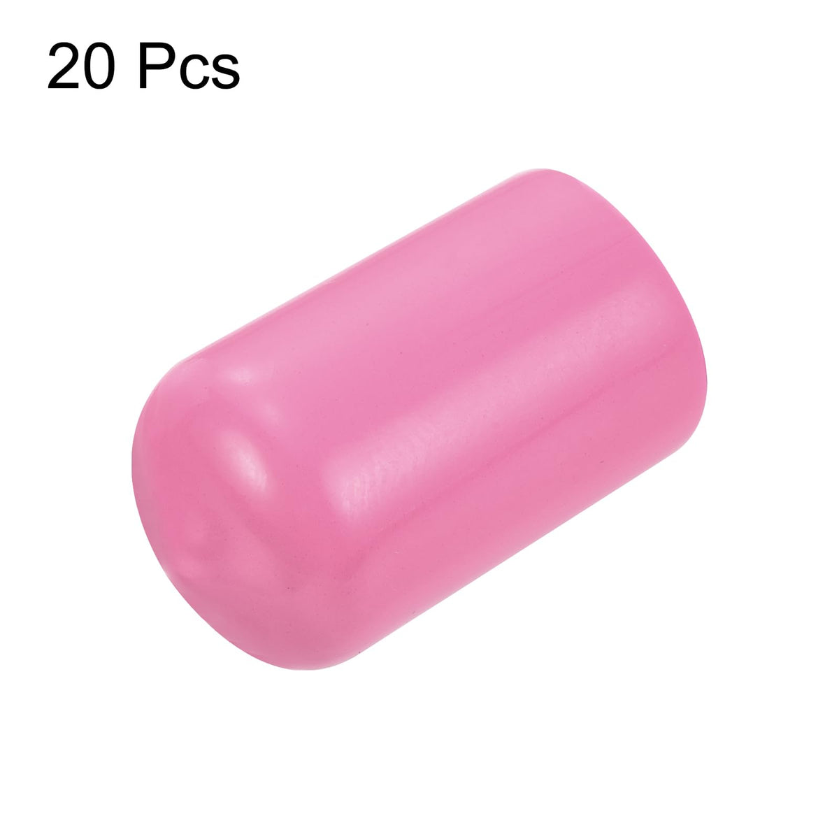 20pcs Rubber End Caps 13mm ID Vinyl PVC Round Tube Bolt Cap Cover Screw Thread Protectors Pink