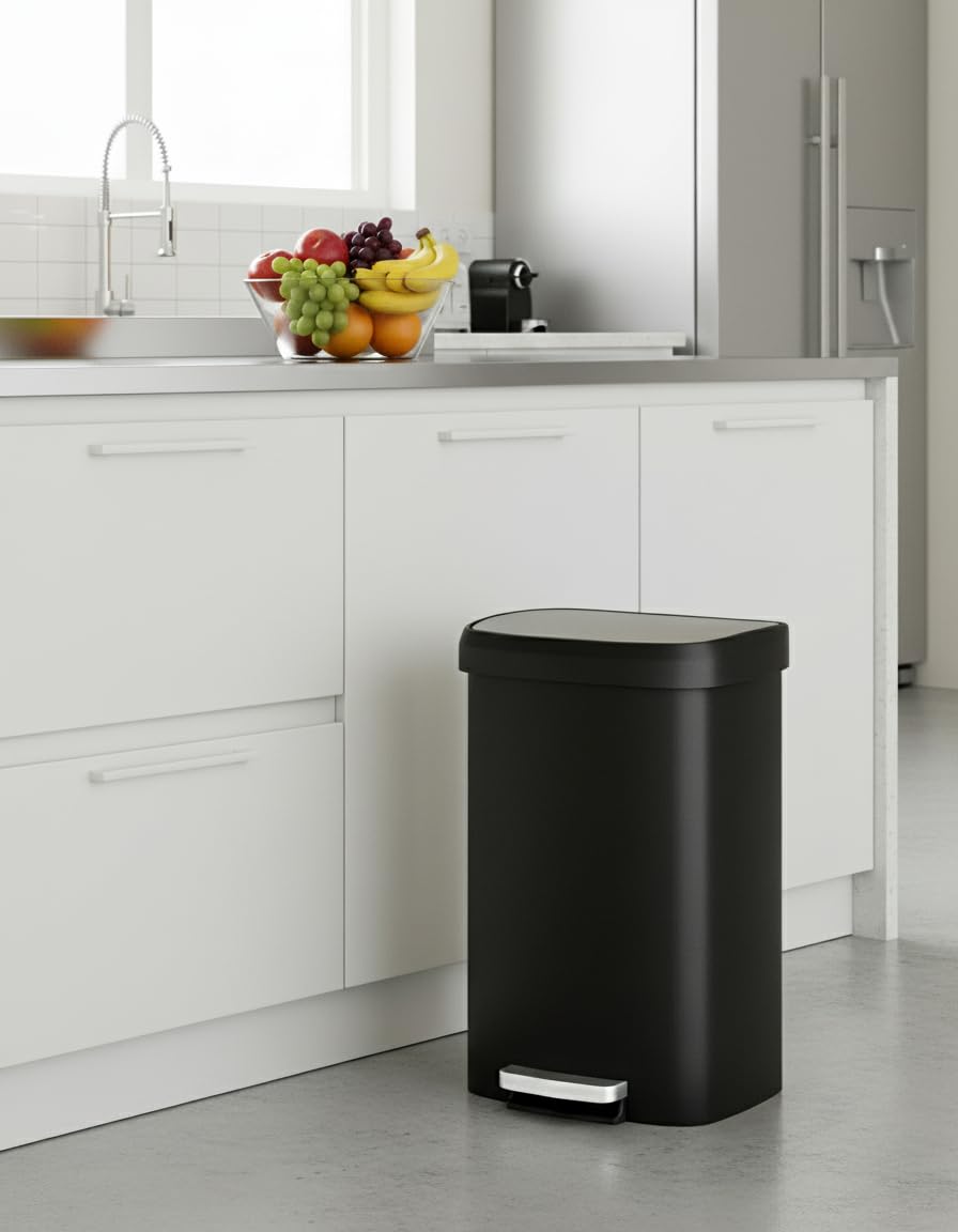 13 Gal 50L Large Plastic Trash Can for Kitchen