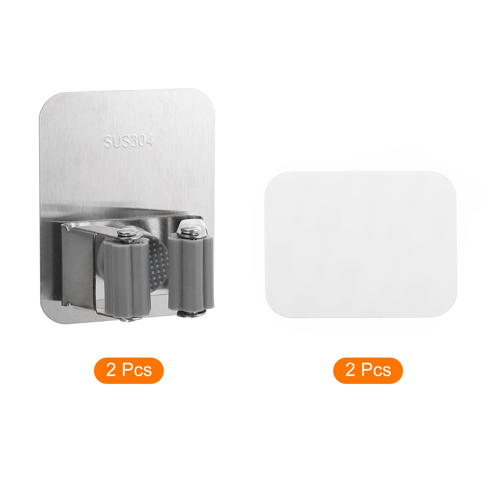 2pcs Mop Broom Holder Wall Mount