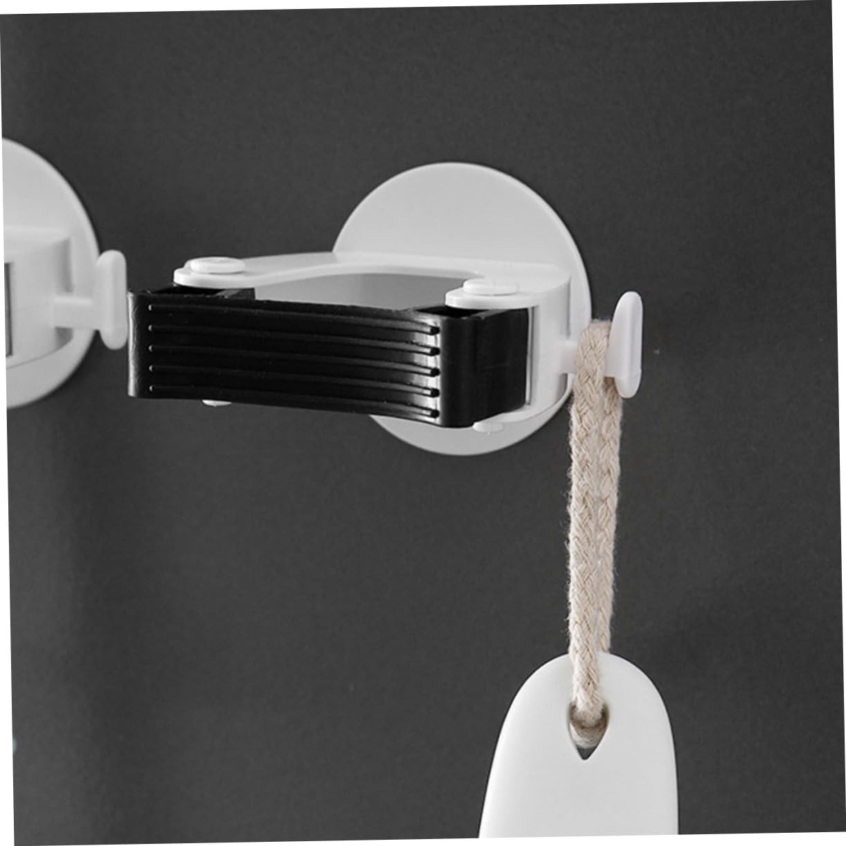 4Pcs Traceless Mop Holders Creative Wall Mount Mop Clips for Home Office and Bathroom Organization Stylish Design for Mop and Broom Storage Easy to Use and Install