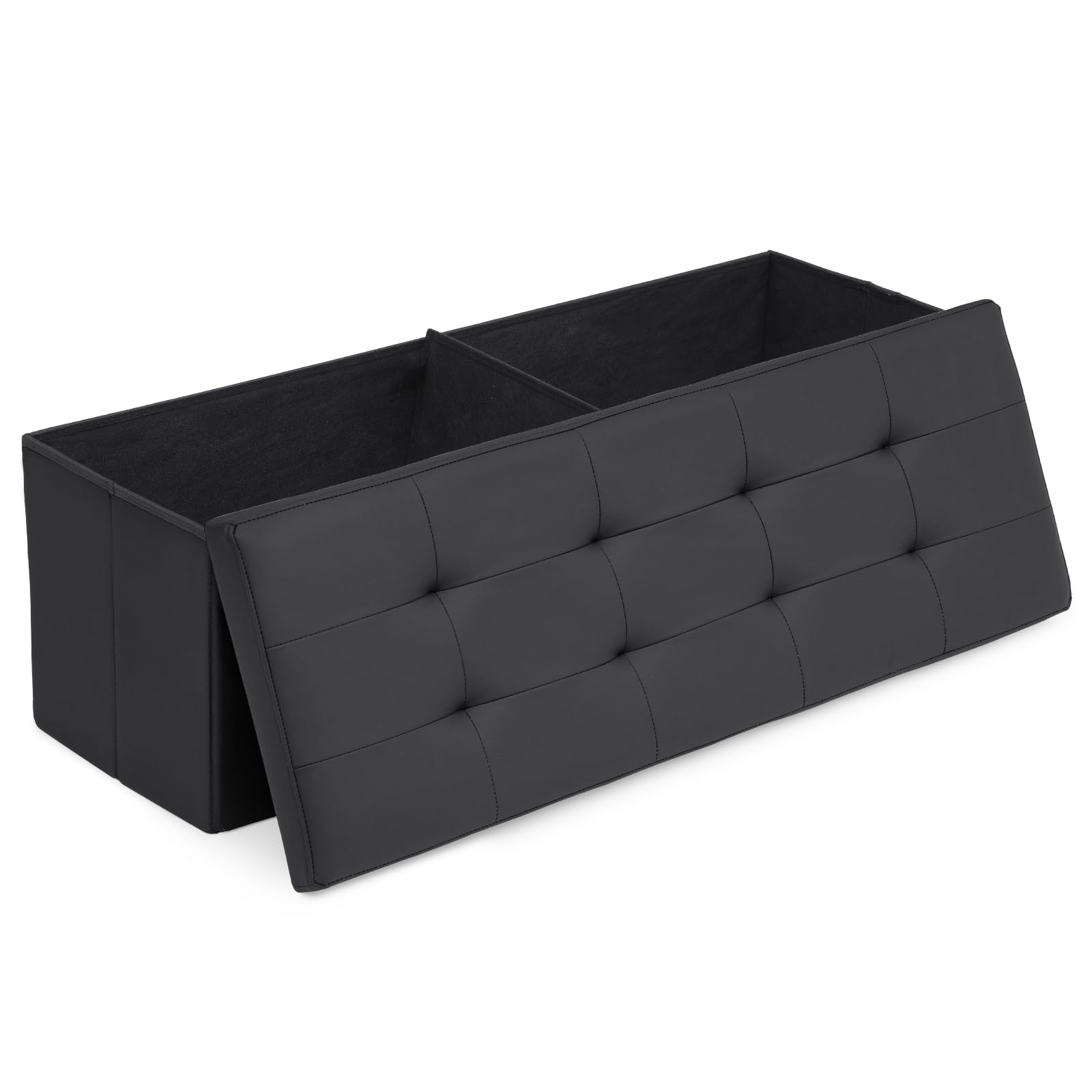 43" Storage Ottoman Bench Folding Bench with 130L Hidden Storage