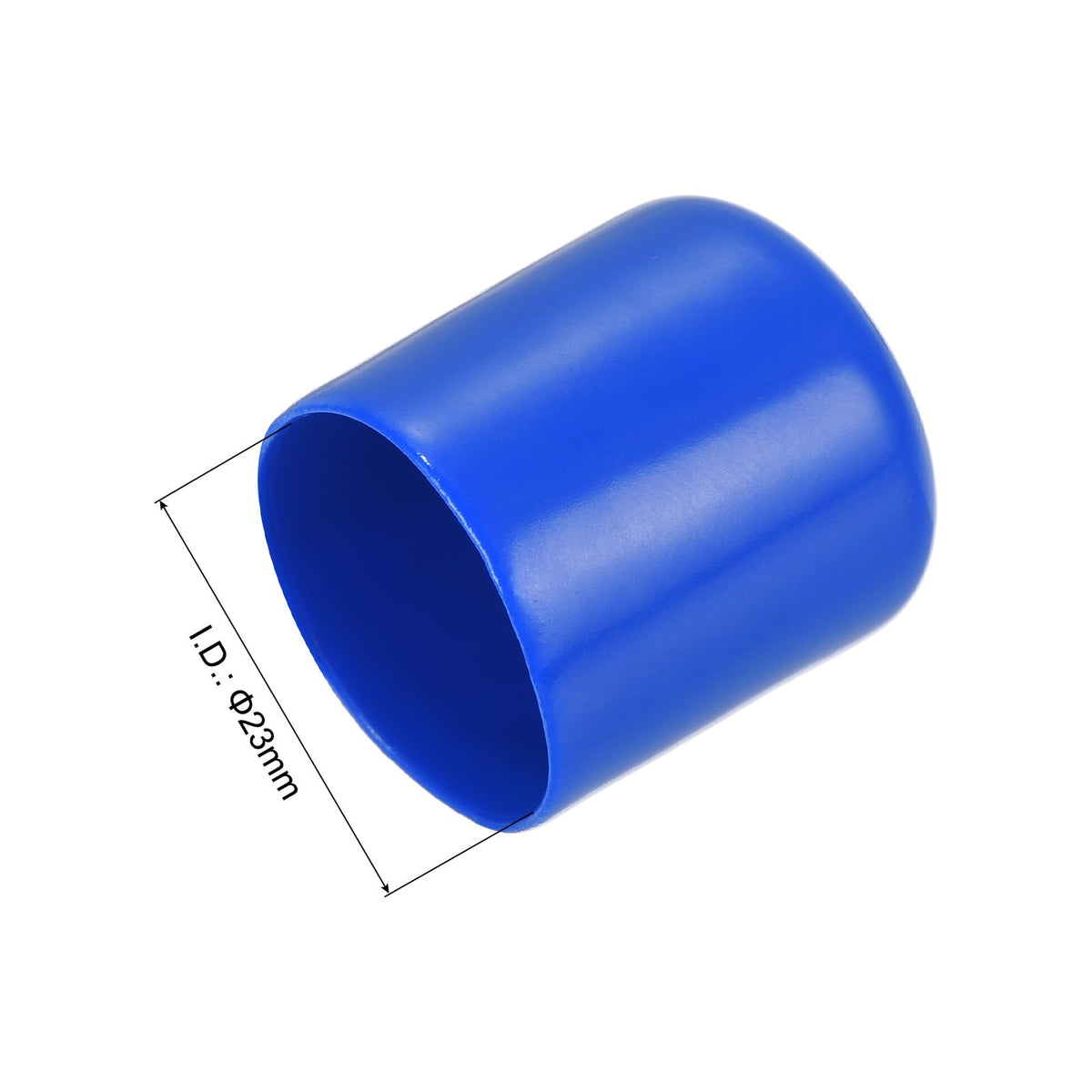 20pcs Rubber End Caps 23mm ID Vinyl Round Tube Bolt Cap Cover Screw Thread Protectors Blue