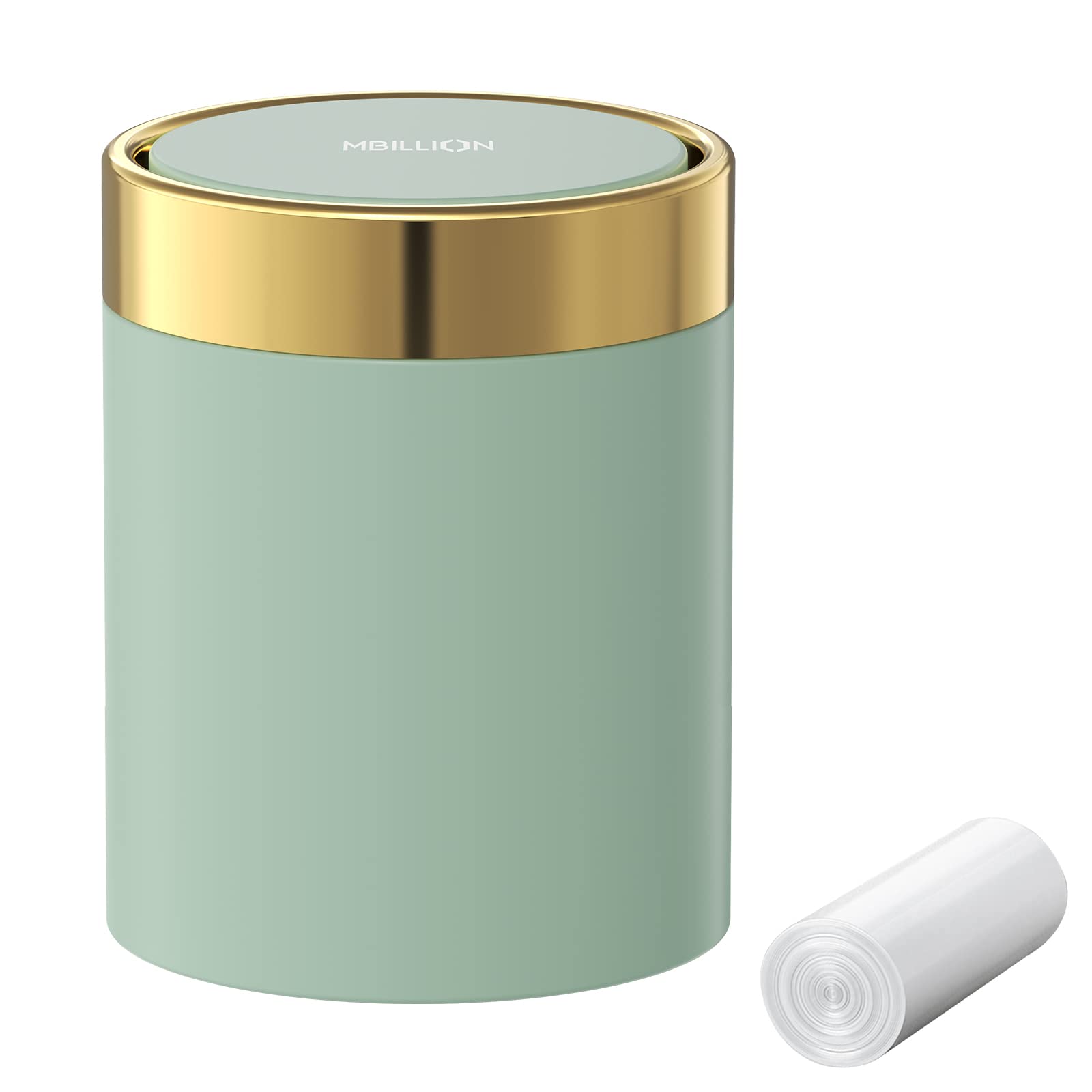 0.4 Gal Light Green Desktop Mini Swing Lid Trash Can