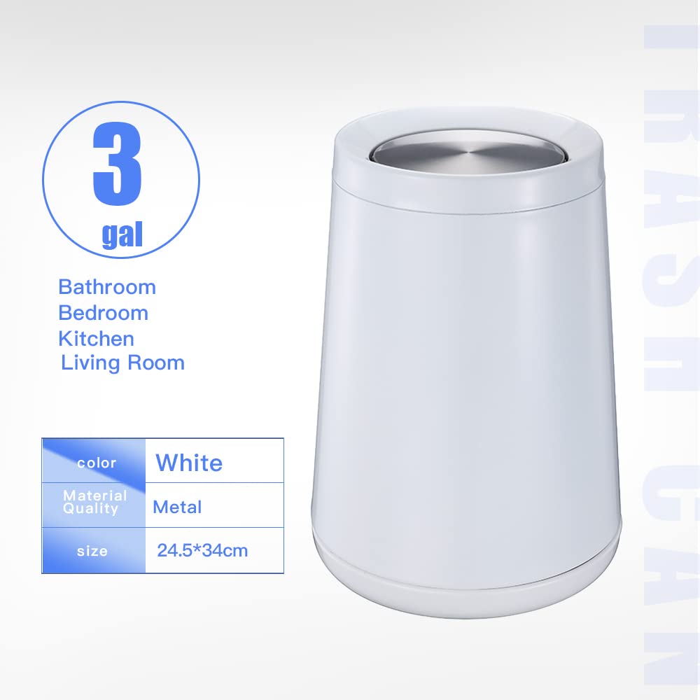 Household Swing White Bathroom Trash Can
