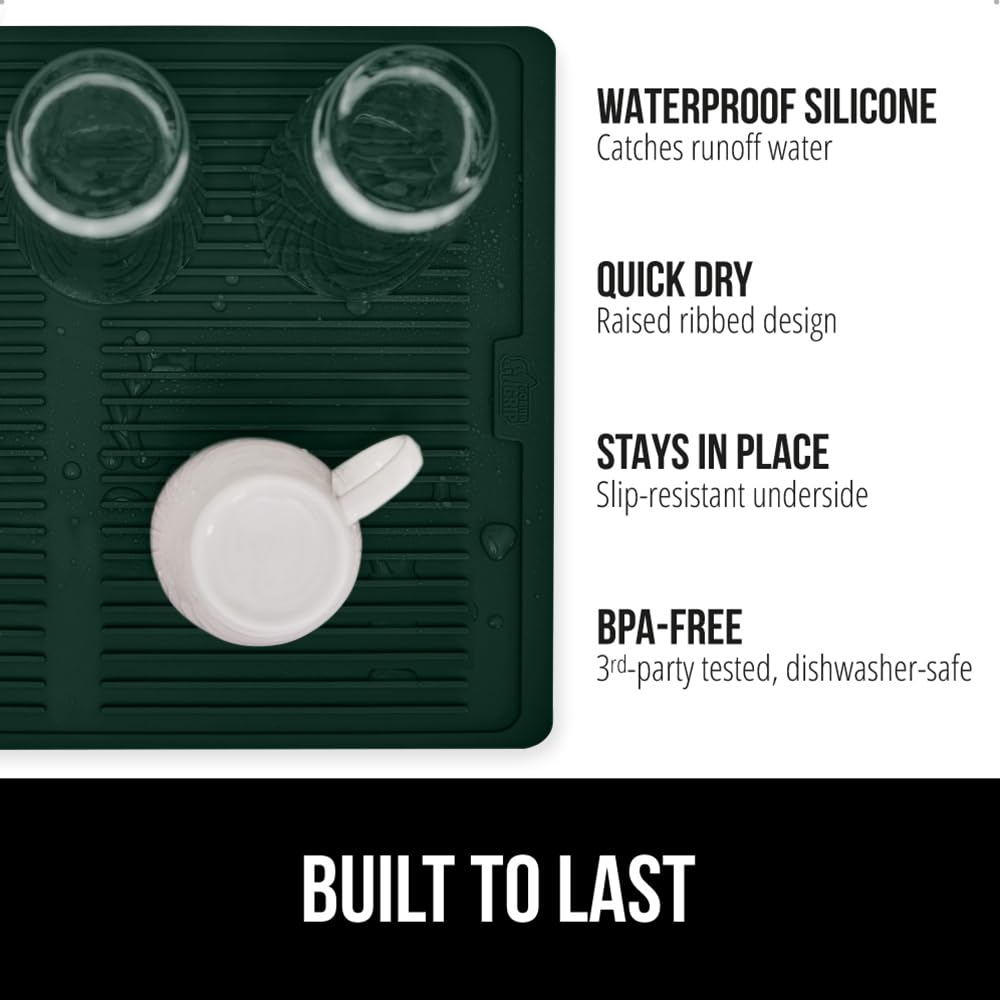 100% BPA Free Silicone Dish Drying Mat for Kitchen Counter
