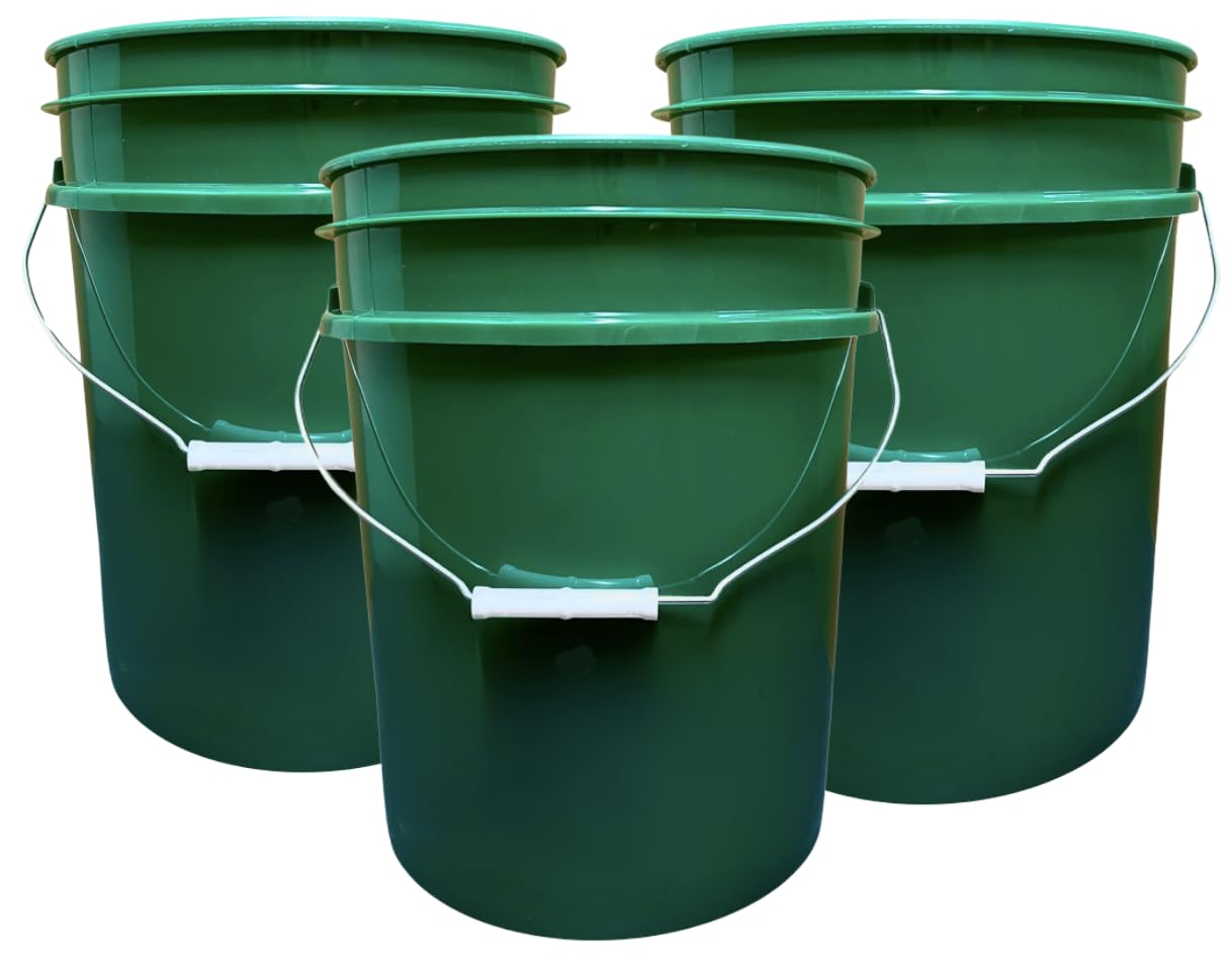 5 Gallon Premium HPDE Plastic Bucket (3 Count)