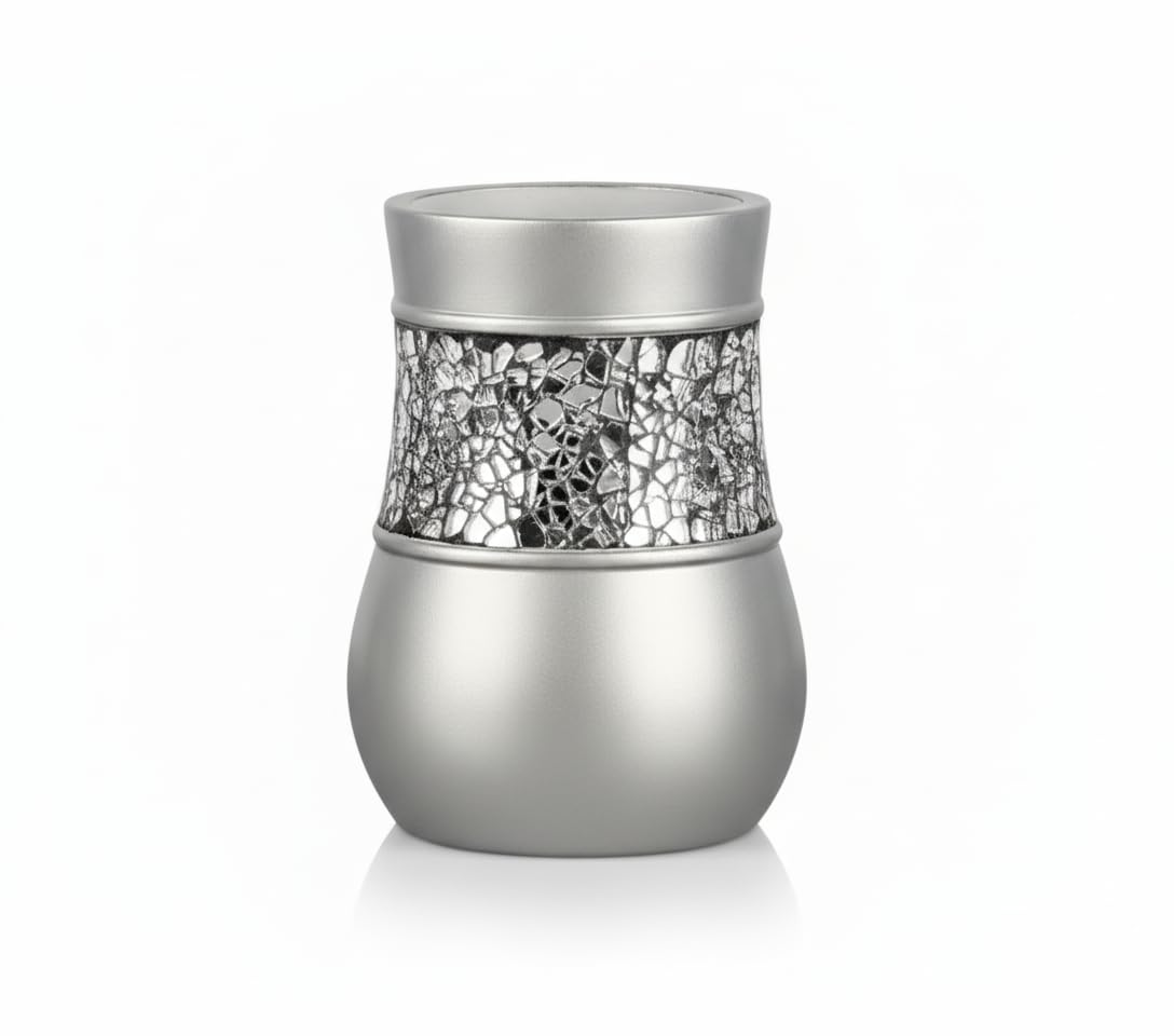 Crackled Glass Bathroom Tumbler Cup