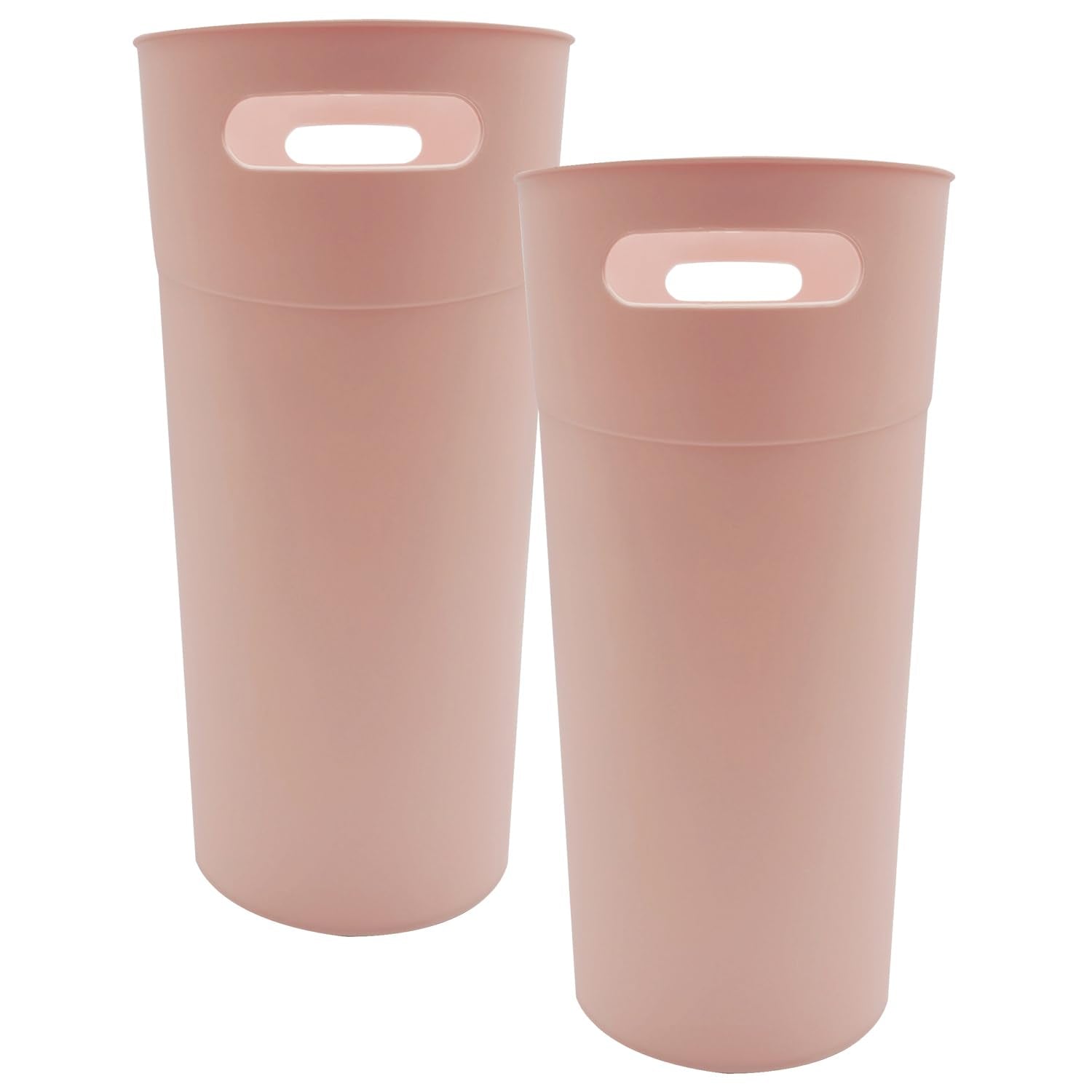 Small Trash Can Plastic Bathroom Wastebasket 3.2 Gallon Slim Garbage Container Bin with Handle for Home Kitchen Bathroom Bedroom Office (2 Count)