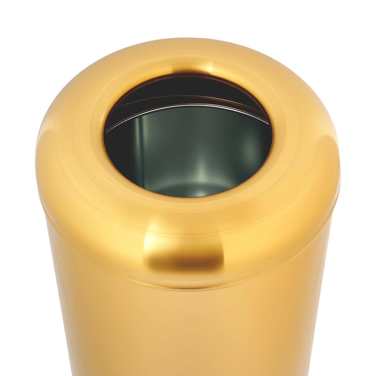 15.48 Gallon Commercial Metal Open Top Gold Trash Can