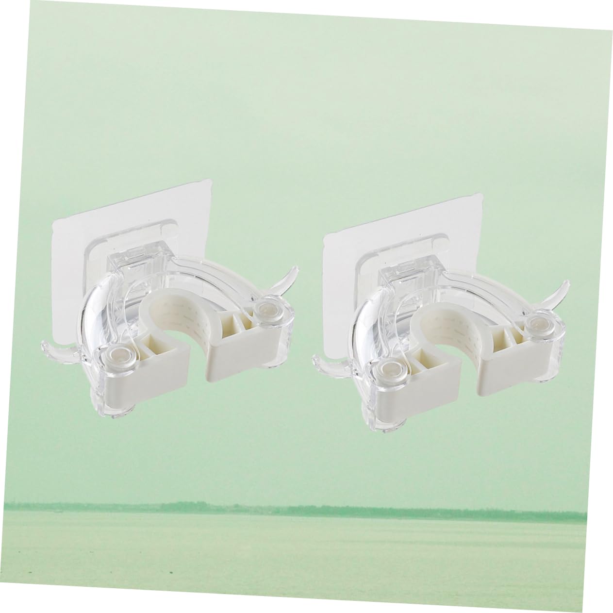 2 Pcs Seamless Mop Holder Wall Mounted No Drill Broom Hanger Clip Plastic Mop Hook for Home Kitchen Bathroom Organizer