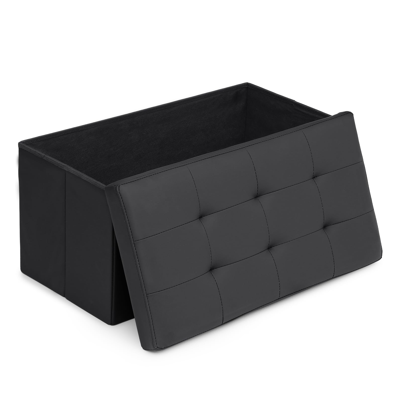 30" Storage Ottoman Bench Folding Bench with 90L Hidden Storage
