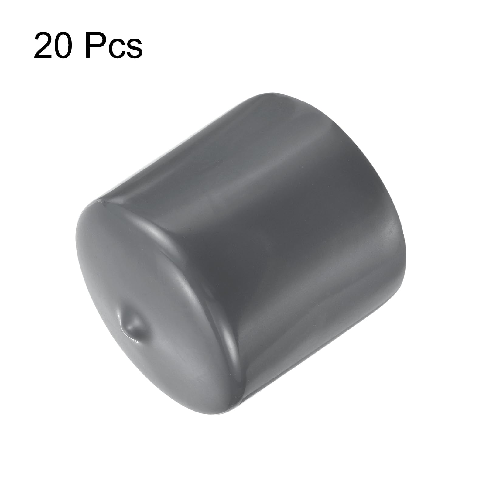 20pcs Rubber End Caps 41mm ID Vinyl Round Tube Bolt Cap Cover Thread Protectors Dark Grey