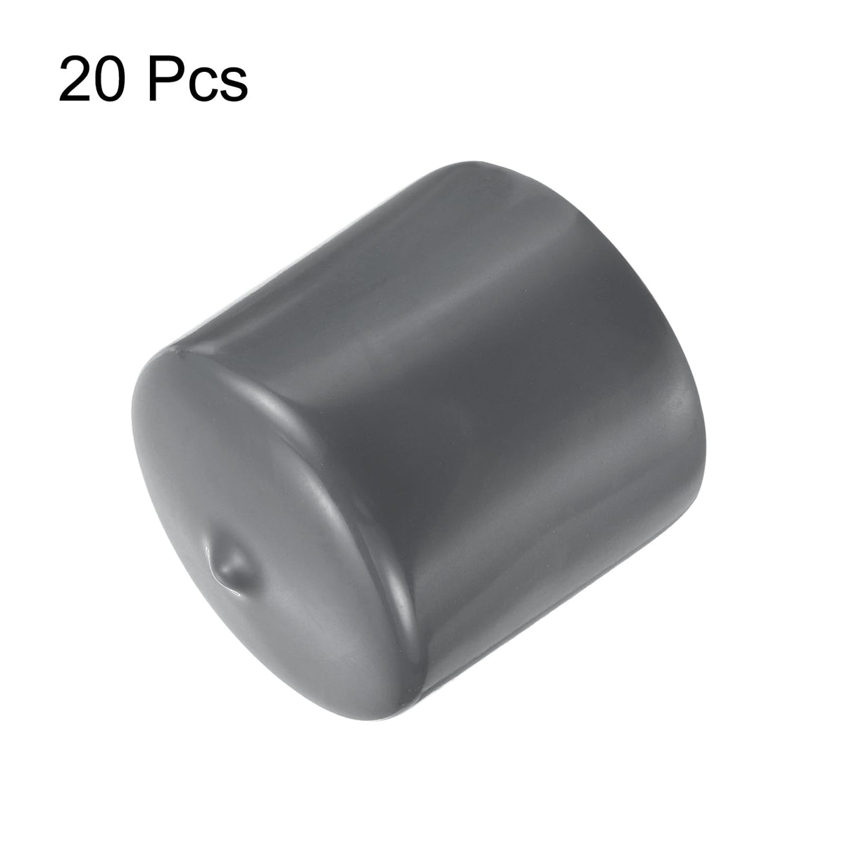 20pcs Rubber End Caps 36mm ID Vinyl Round Tube Bolt Cap Cover Thread Protectors Dark Grey