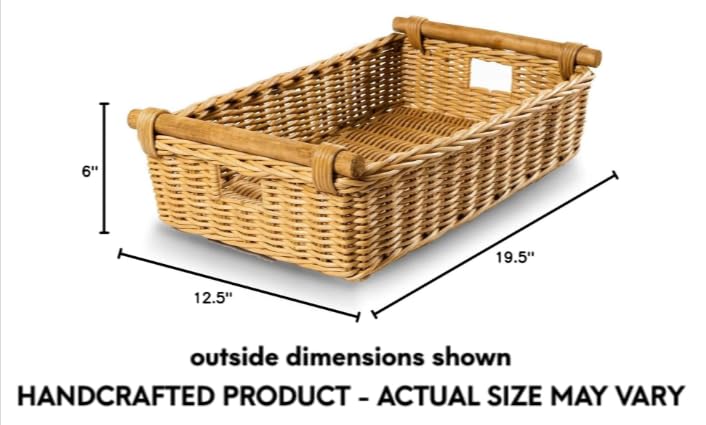 Low Pole Handle Wicker Storage Basket