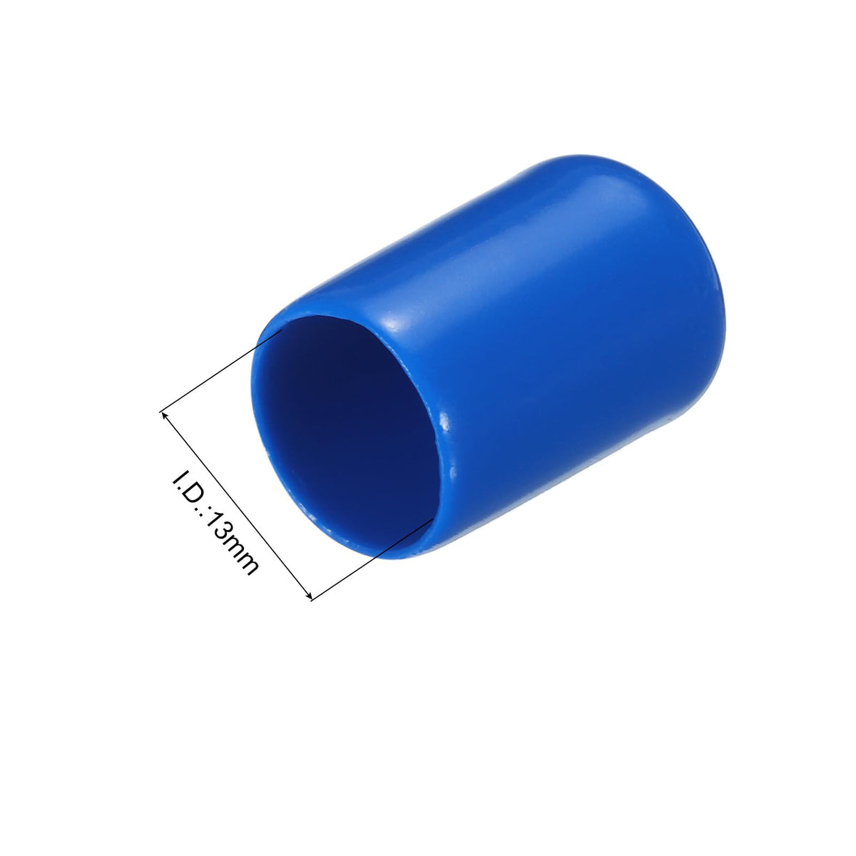 20pcs Rubber End Caps 13mm ID Vinyl PVC Round Tube Bolt Cap Cover Screw Thread Protectors Blue