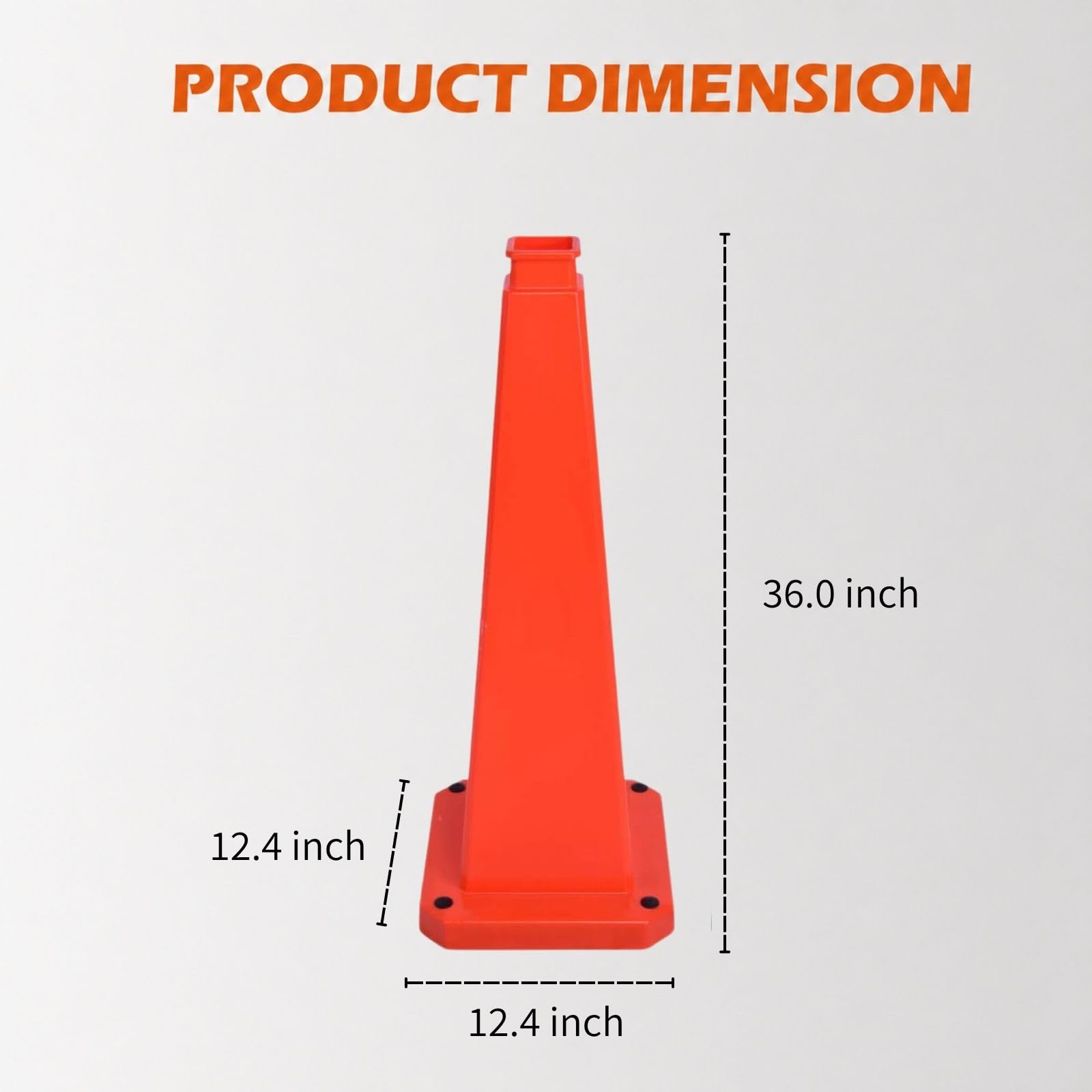 3 Pack 36 Inch Solid Orange Traffic Cone