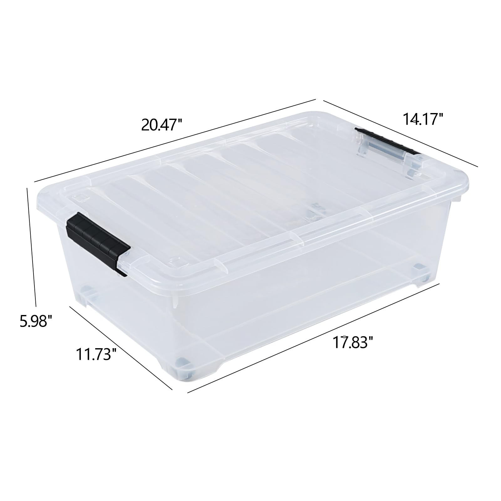 20 Quart Stackable Clear Plastic Under Bed Bins with Lid (4 Count)