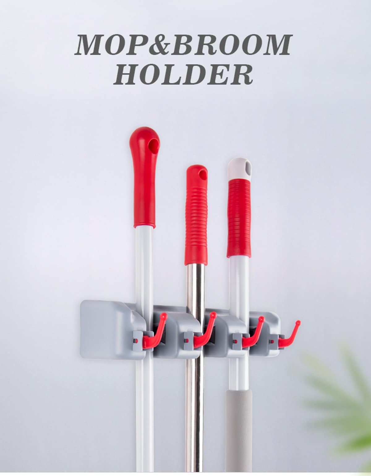 Broom and Mop Holder Wall Mount