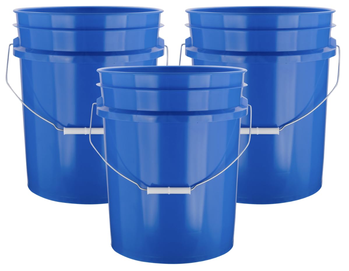 5 Gallon Premium HPDE Plastic Bucket (3 Count)