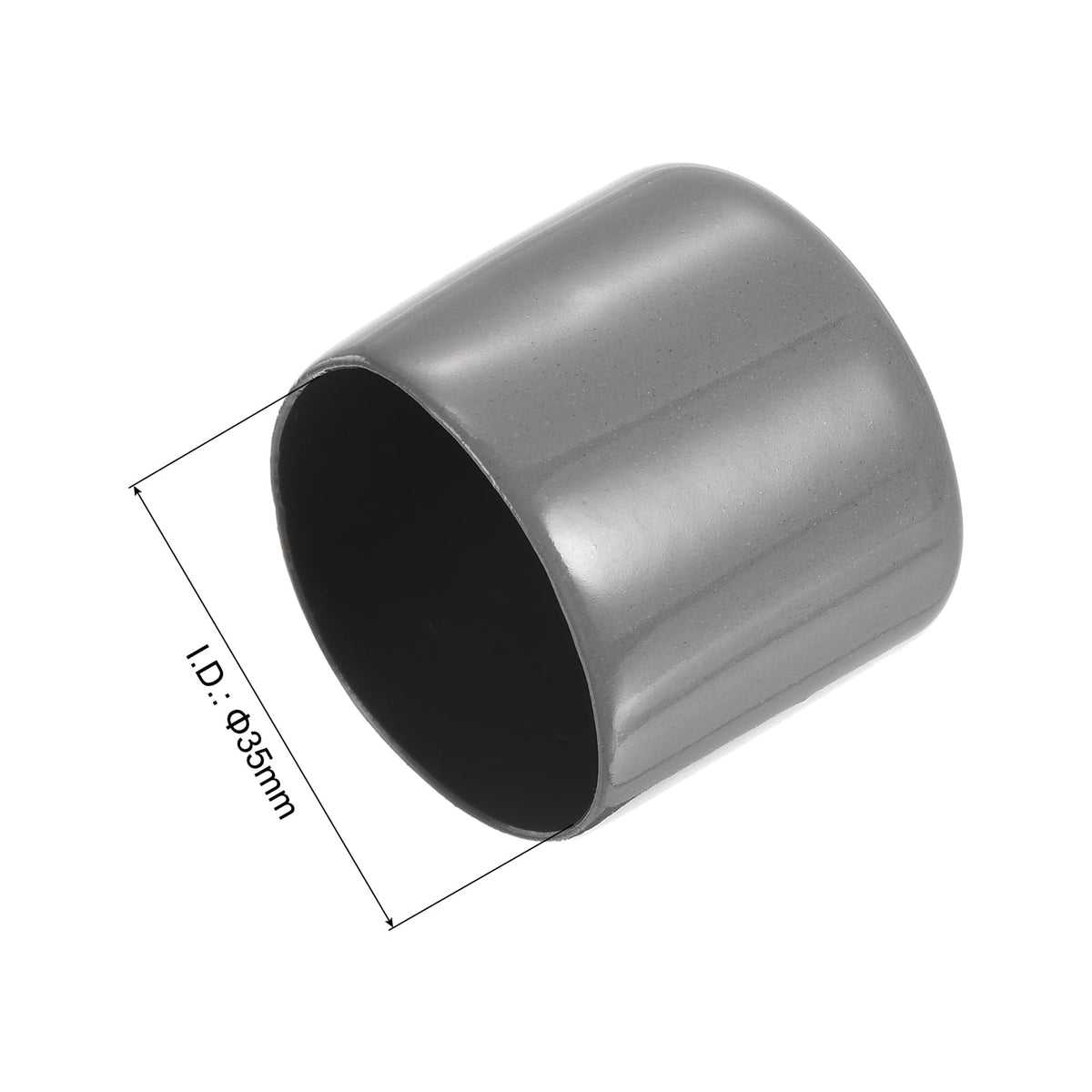 20pcs Rubber End Caps 35mm ID Vinyl Cap Cover Screw Protectors Dark Grey