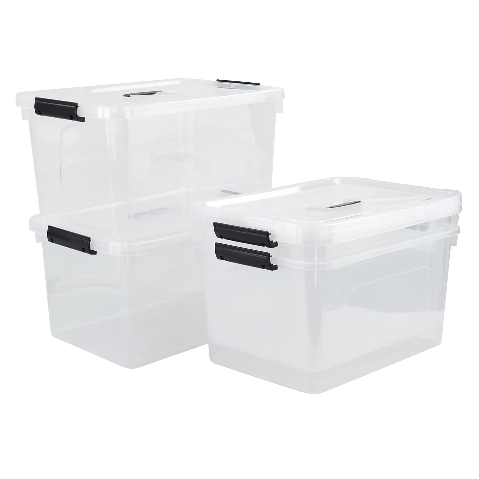 17.5 L Clear Plastic Storage Box (4 Count)