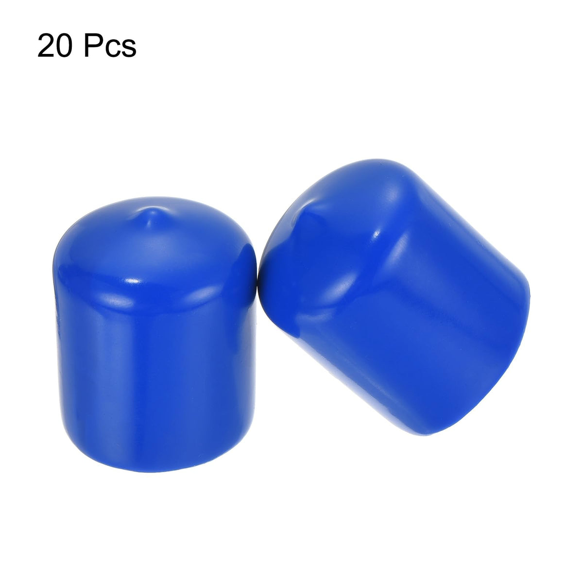 20pcs Rubber End Caps 28mm ID Vinyl Round Tube Bolt Cap Cover Screw Thread Protectors Blue