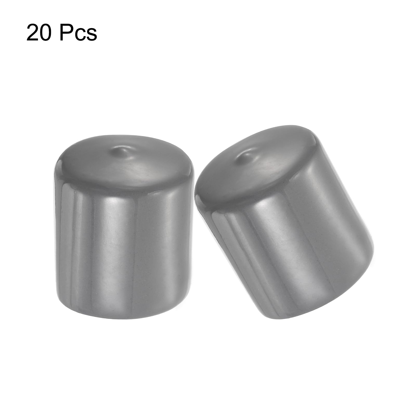 20pcs Rubber End Caps 38mm ID Vinyl Cap Cover Screw Protectors Dark Grey