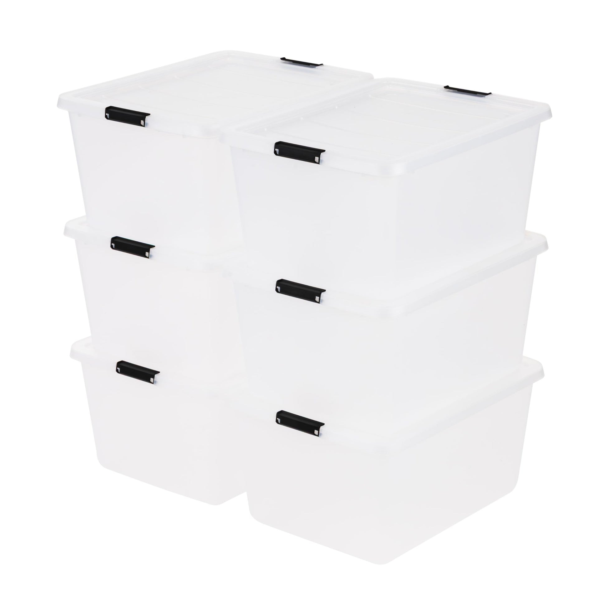 6 Pack 32.5 Quart Clip Box with Latching Lid (6 Count)