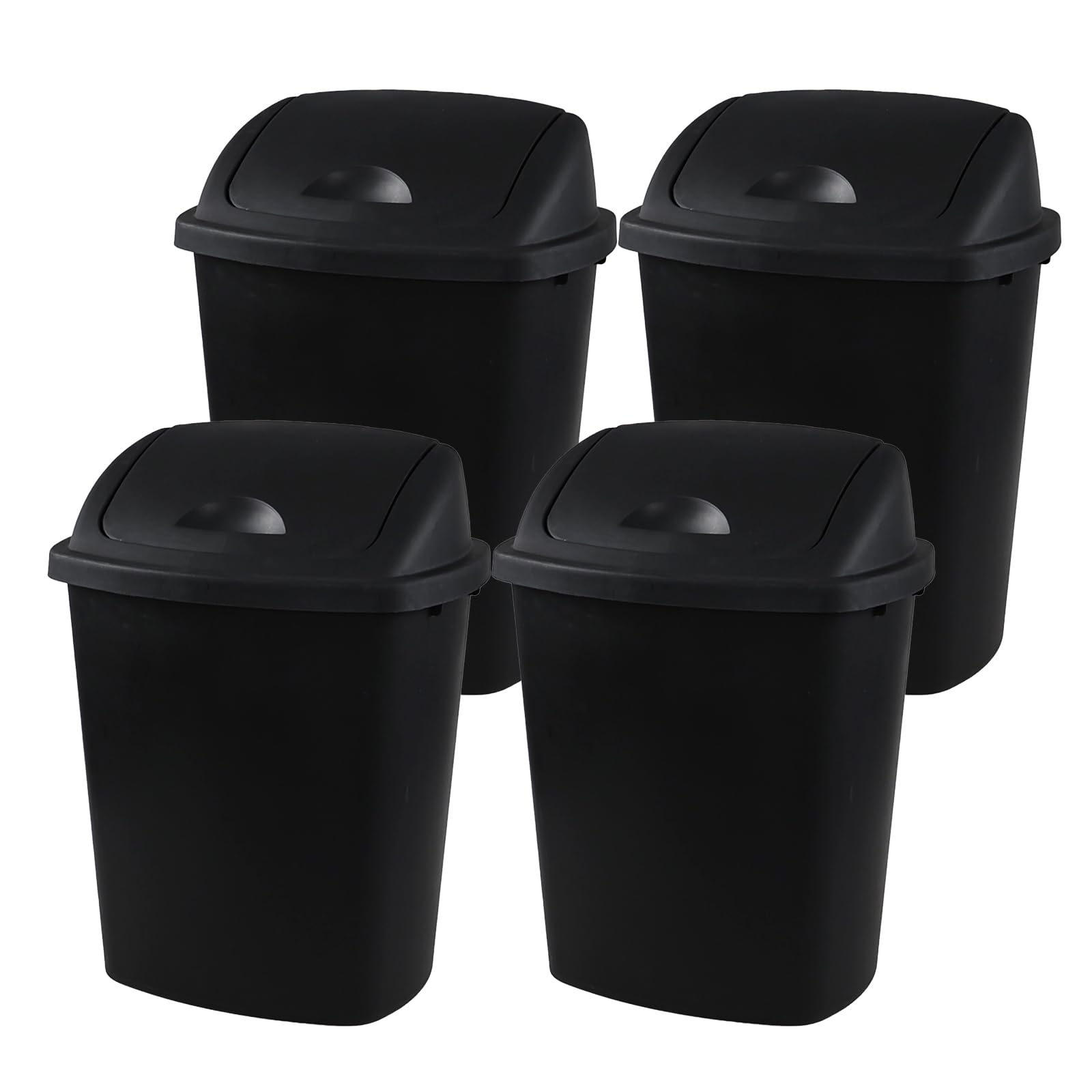 4 Pack 6 Gallon Trash Can Plastic (4 Count)