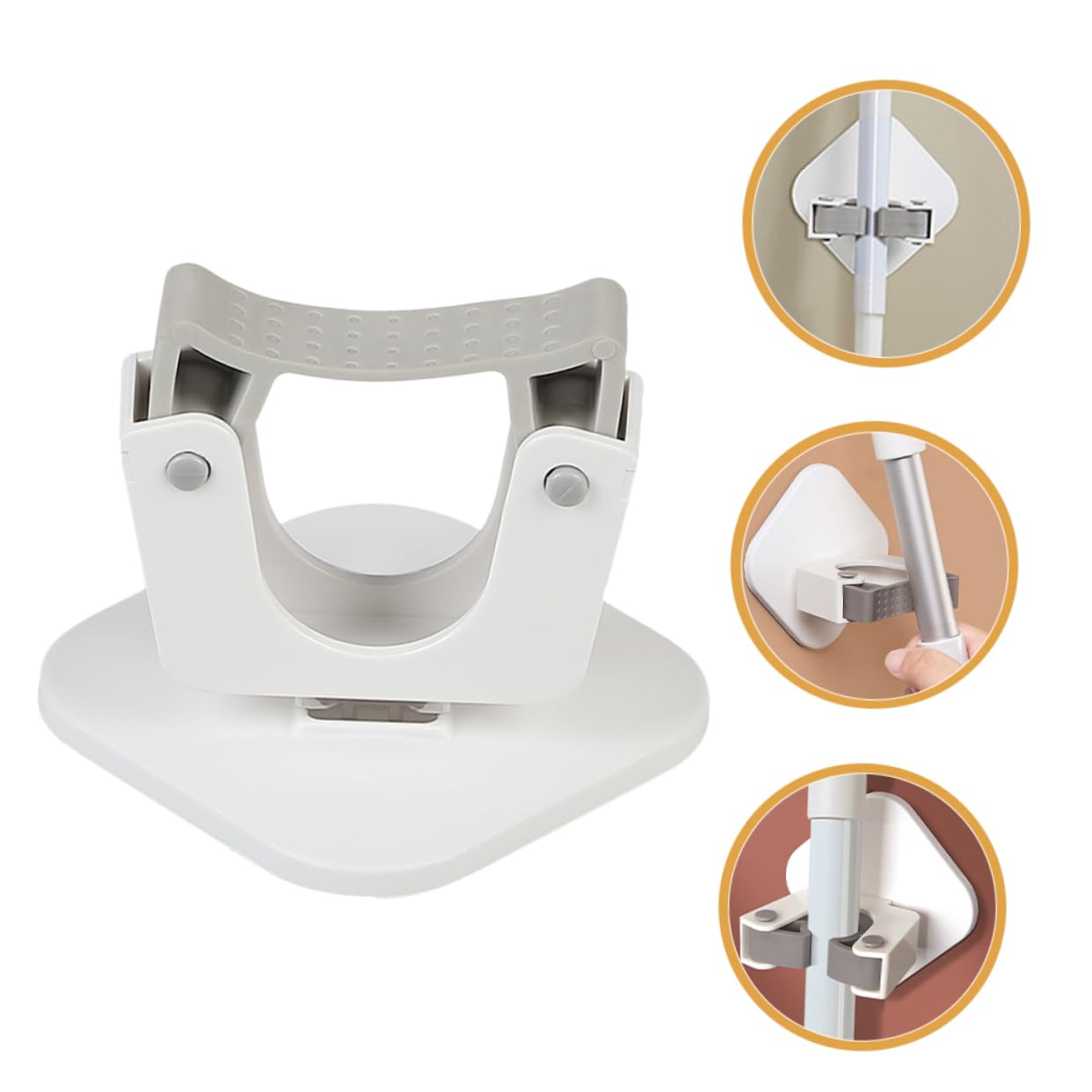 Space Saving Broom Organizer Wall Mount Mop and Broom Holder Self