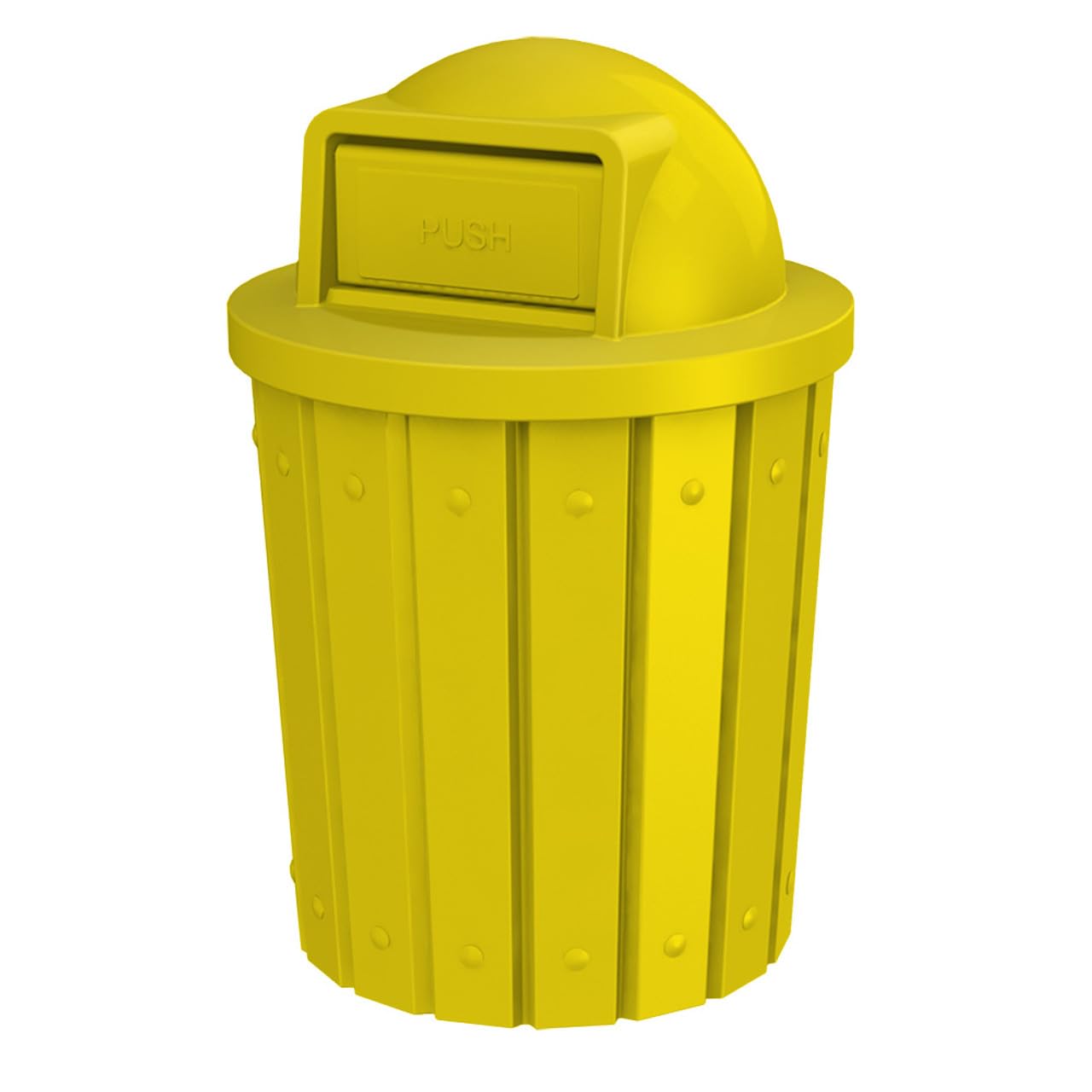 Campus Collection 42 Gallon Plastic Commercial Garbage Can with Push Lid