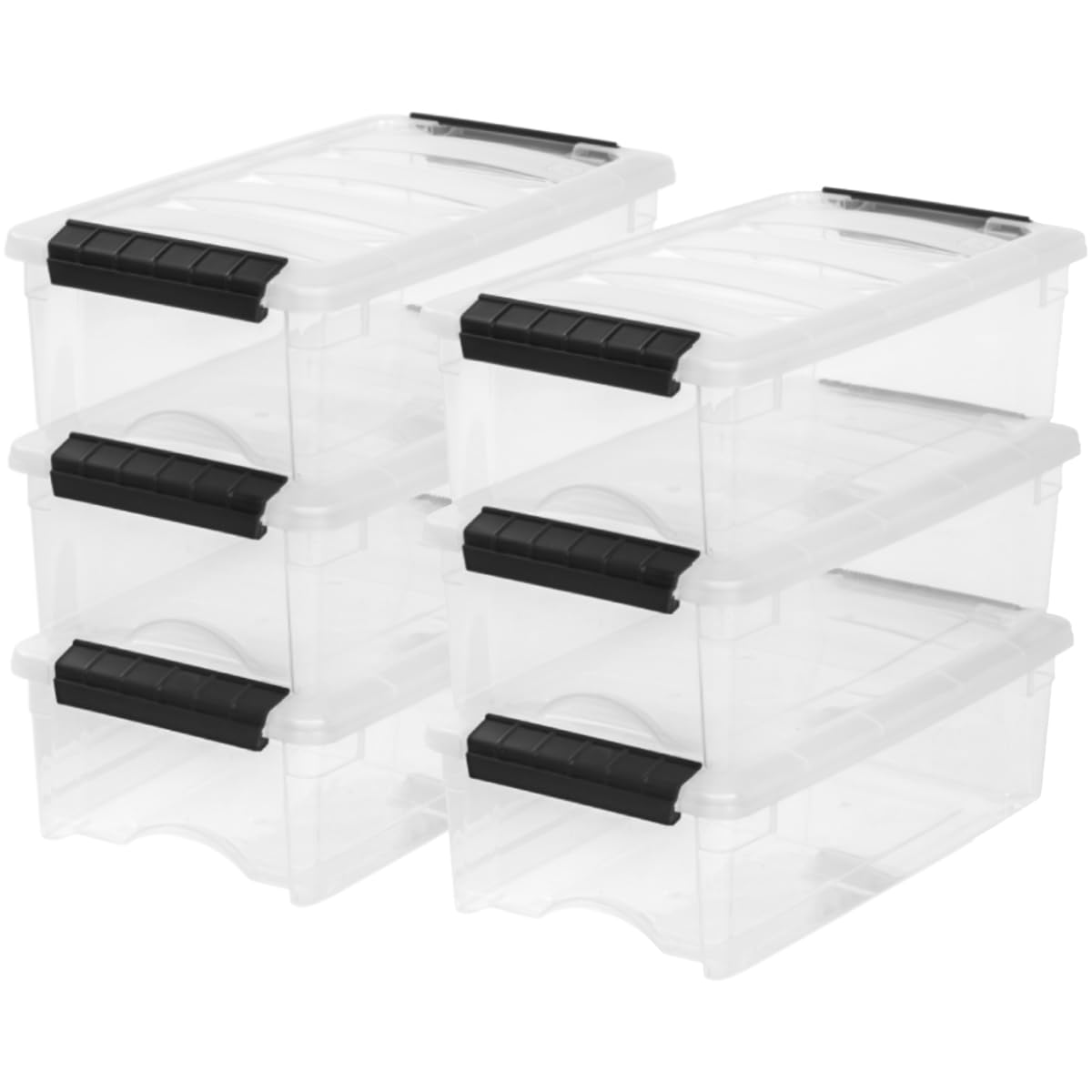 6 Pack 6 Quart Storage Bins with Lids (6 Count)