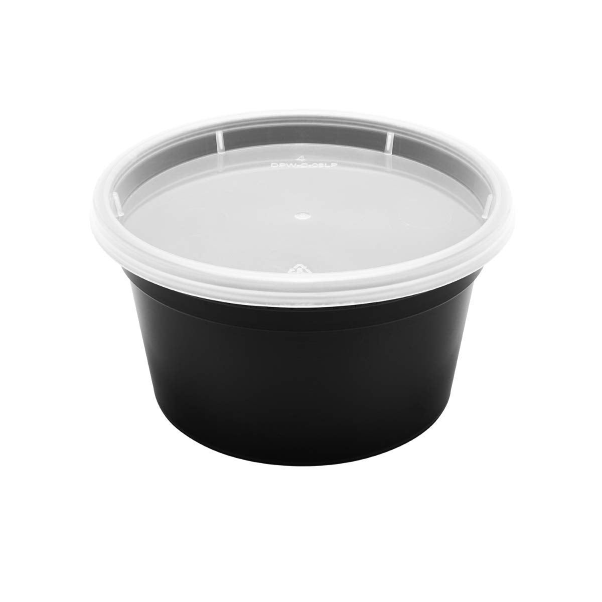 12oz 240 ct Black PP Injection Molded Round Deli Containers with Lids (240 Count)