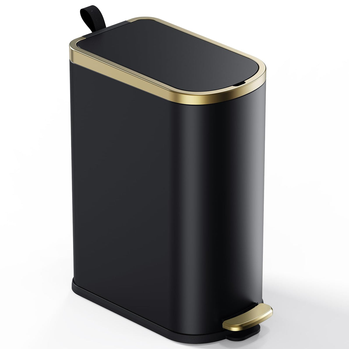 Small Bathroom Trash Can with Lid Soft Close