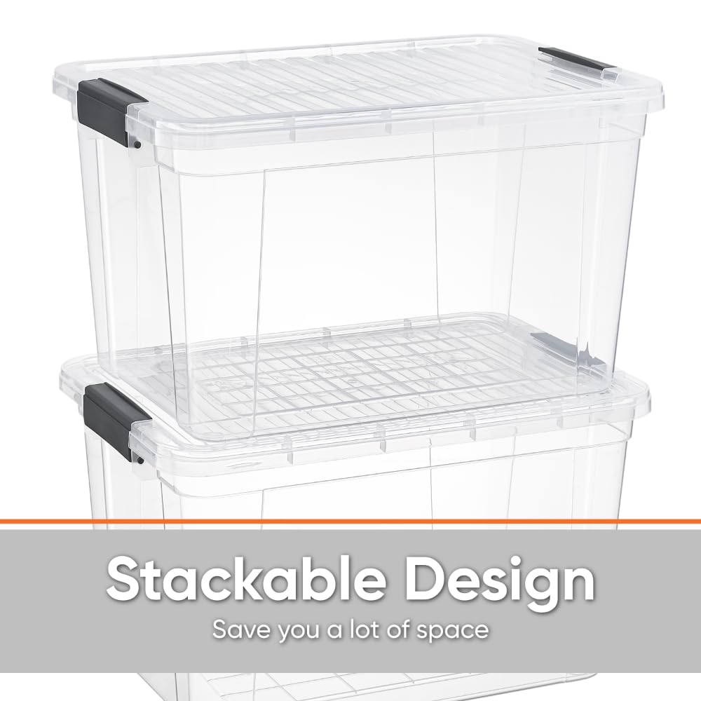 Clear Storage Boxes with Lids (4 Count)