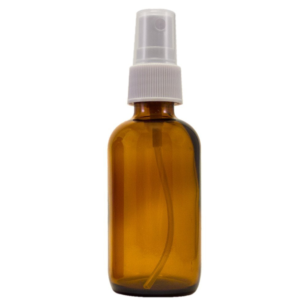 2 fl oz Amber Glass Bottle with White Spray Cap (2 Fl Oz)