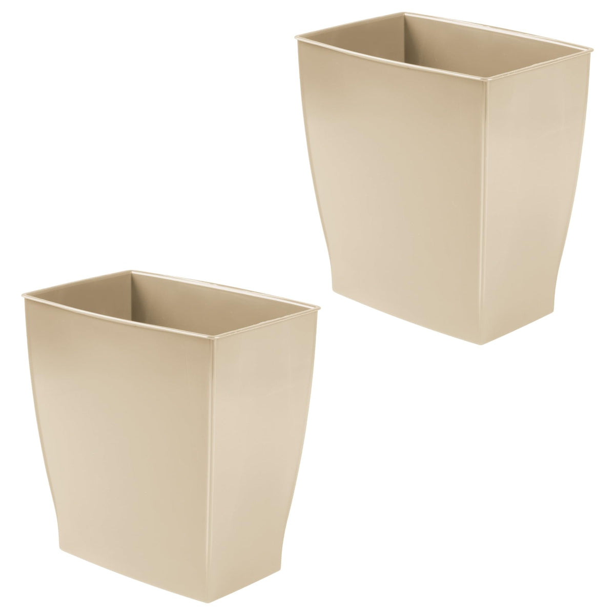 Small Plastic Bathroom Trash Can (2 Count)