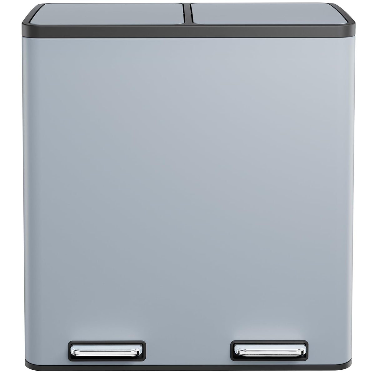 60L(16 Gal) Dual Trash Can, Stainless Steel Kitchen Garbage Can