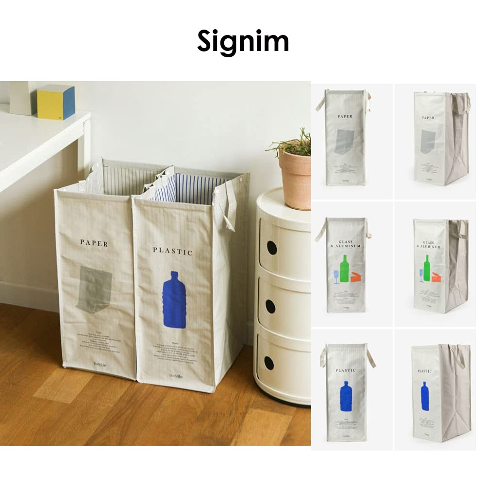 216 Separate Recycling Waste Bin Bags for Kitchen Home Recycle Garbage Trash Sorting Bins Organizer Waterproof Baskets Compartment Container (3 Count)