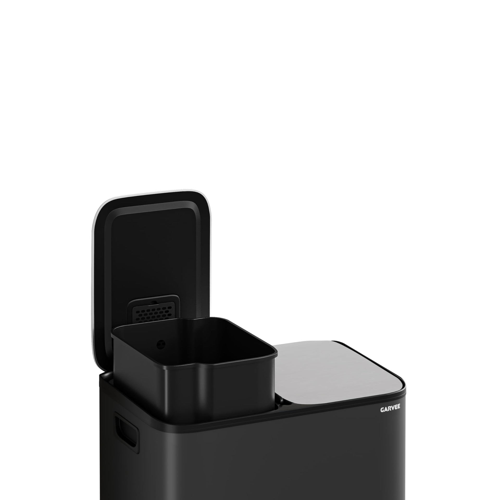 2 x 4 gal Stainless Steel Double Trash Can with Lid for Kitchen