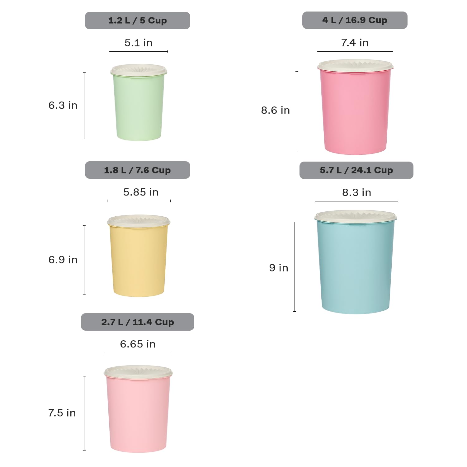 Heritage 10 Piece Pastel Tall Canister Set