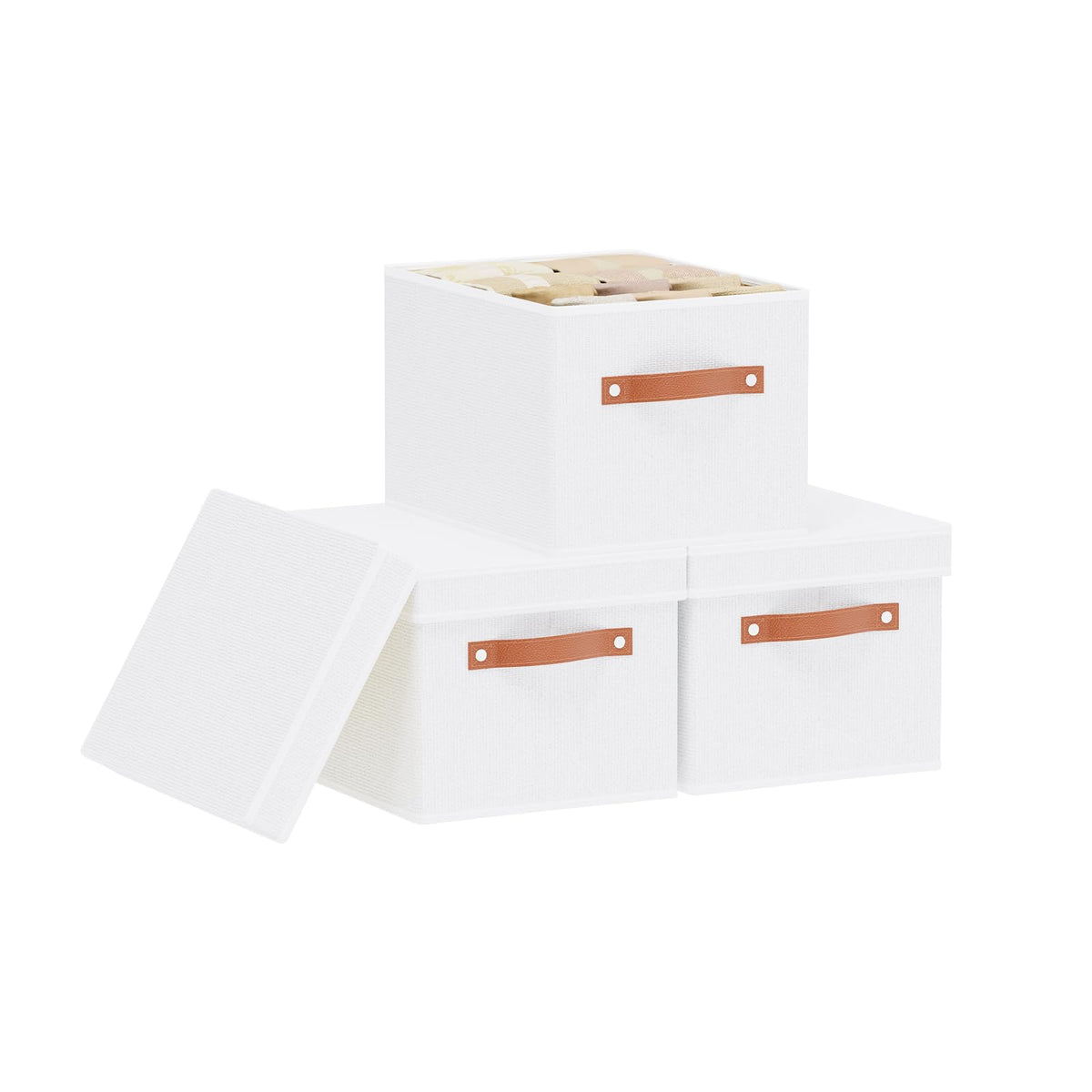 White Foldable Storage Bins