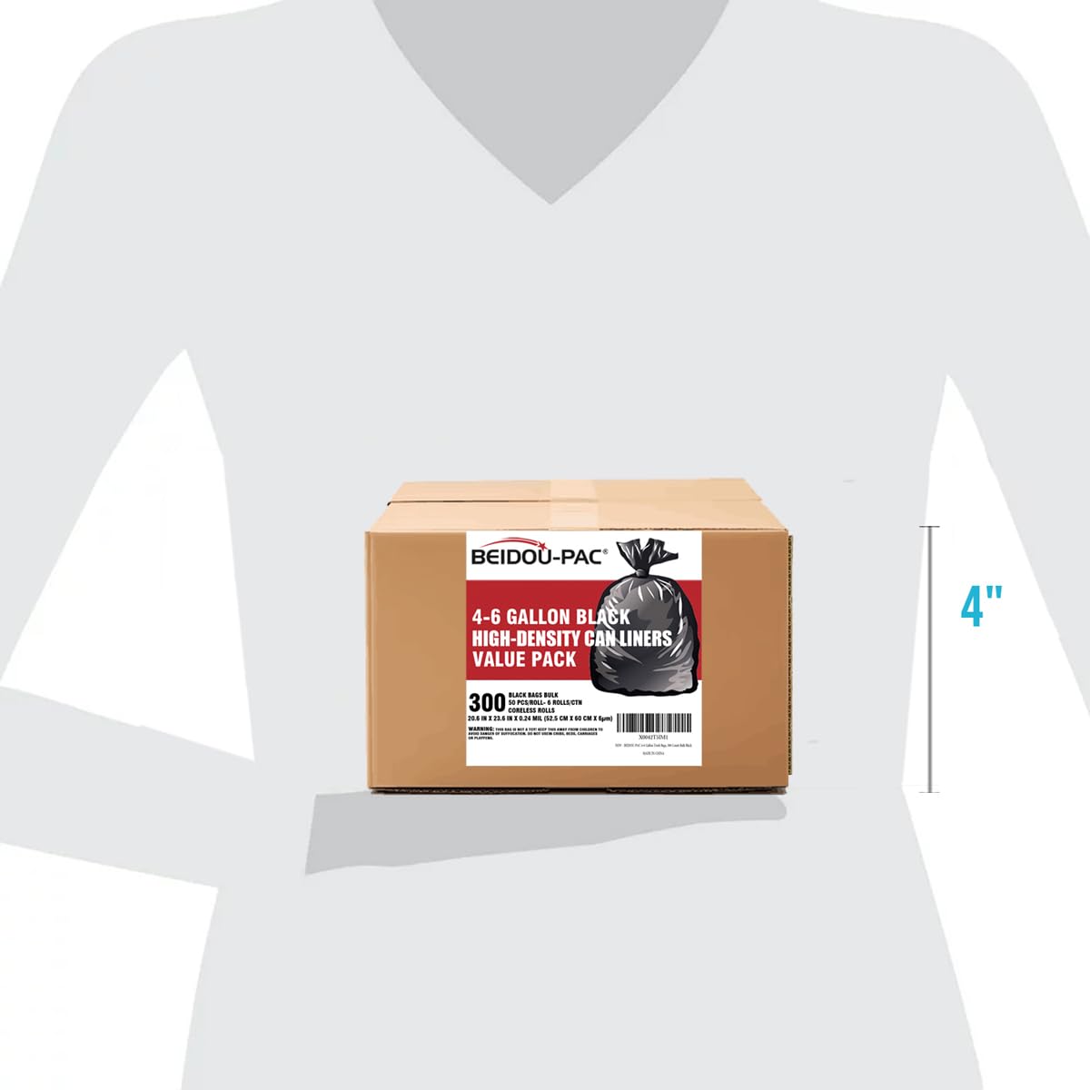4 6 Gallon Trash Bags (300 Count)
