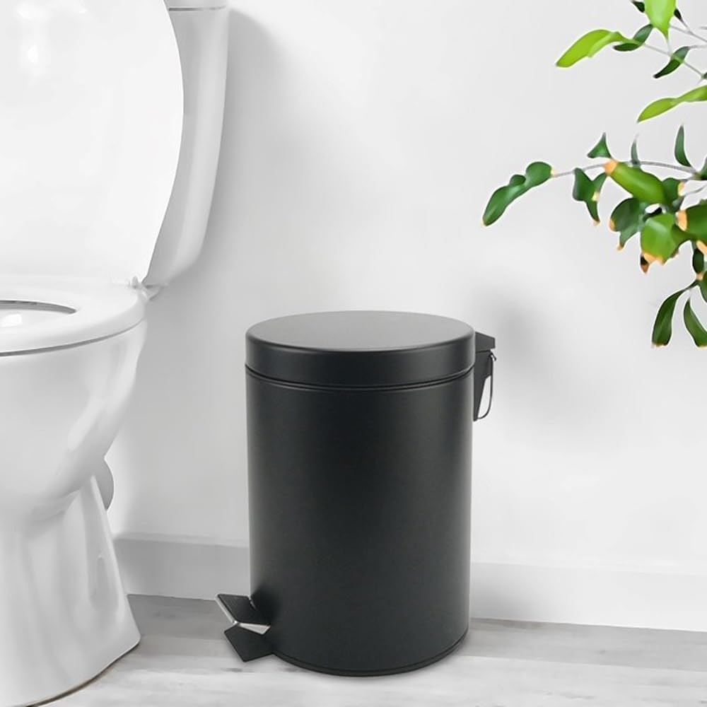 Stainless Steel Small Trash Can with Lid & Step Pedal
