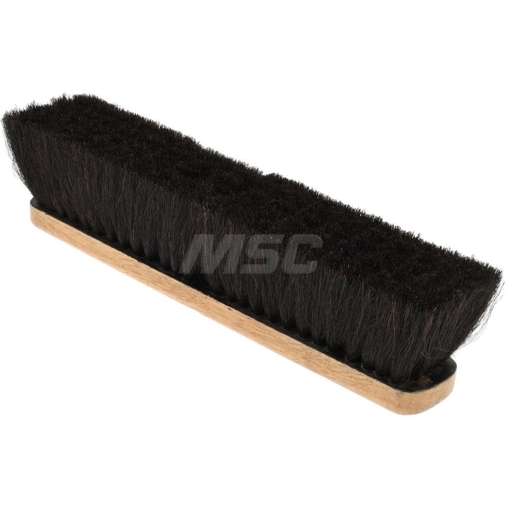 Horsehair Push Broom Head with Threaded Wood Block