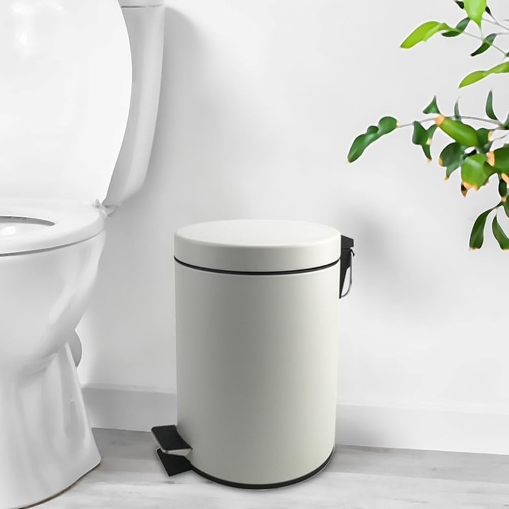 Stainless Steel Small Trash Can with Lid & Step Pedal